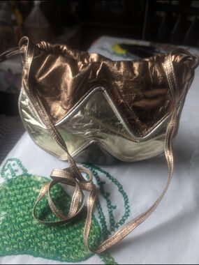 Karen Metallic Bronze & Gold Crossbody Bag